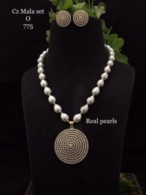 Real Pearl CZ Mala Set 775