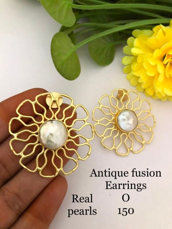 SKU BS 009 Real Pearl Earrings