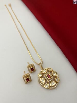 Kundan polki Pendent set