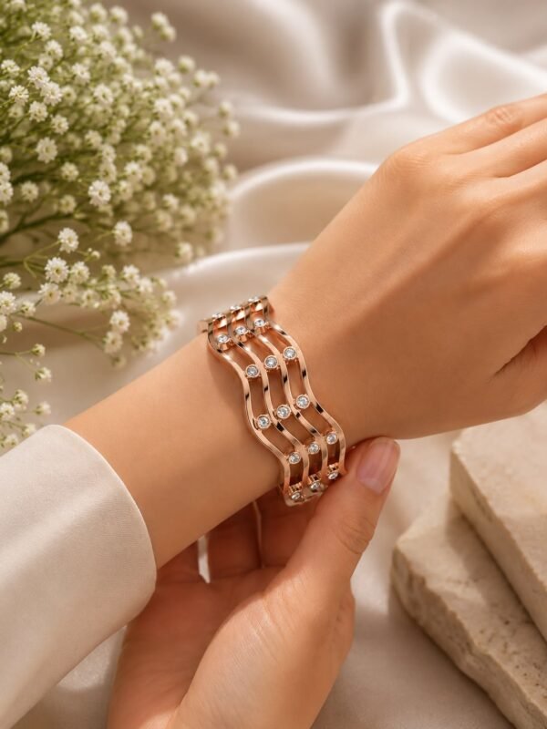 SKU DM 003 Openable Bracelet with American Diamond stones