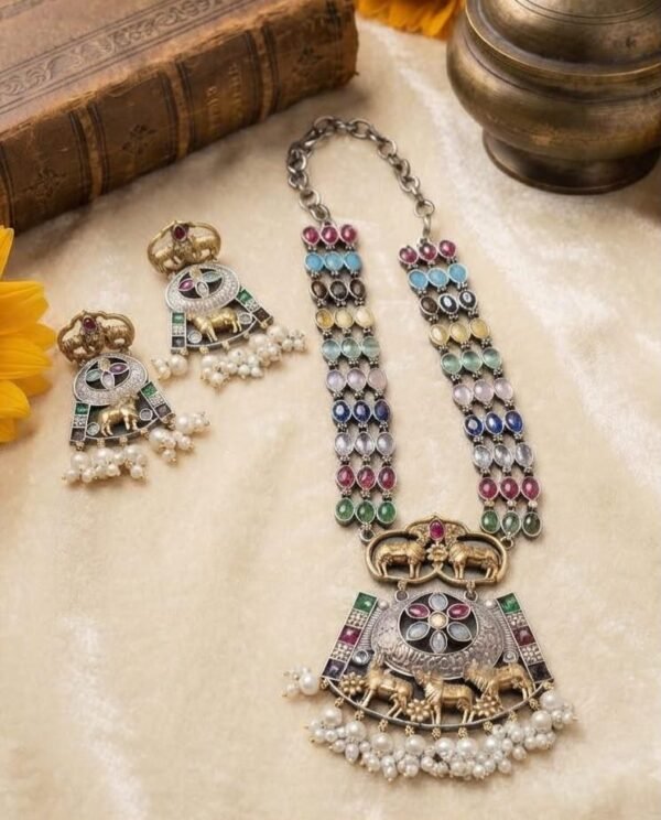 Long Multicolor stone set