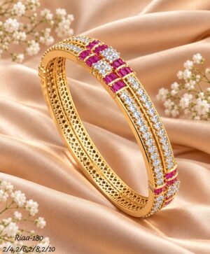 Real Diamond Look Ruby Bangles