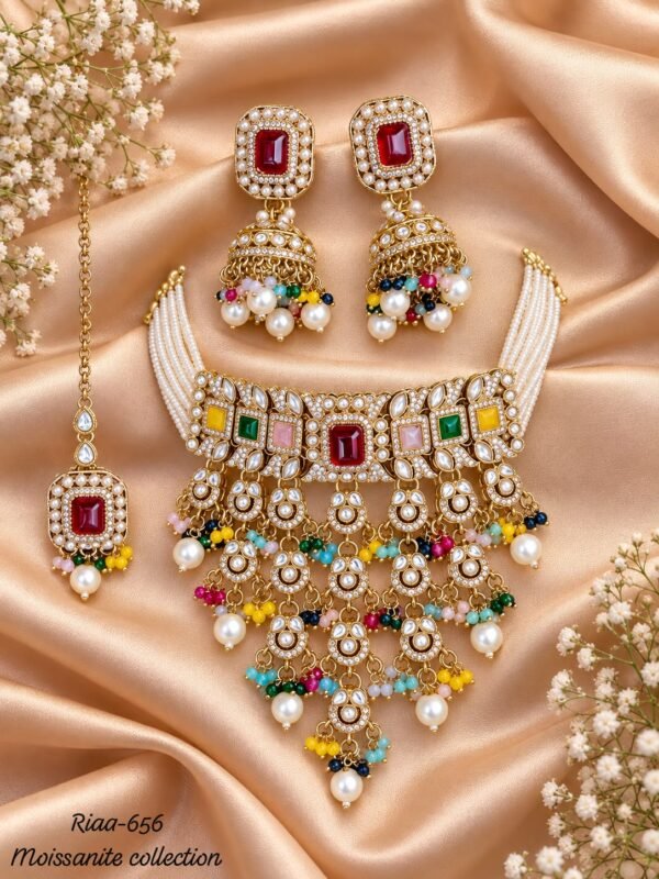Kundan Moissanite Antique Set