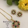 Minimalist Real Pearls Pendent set